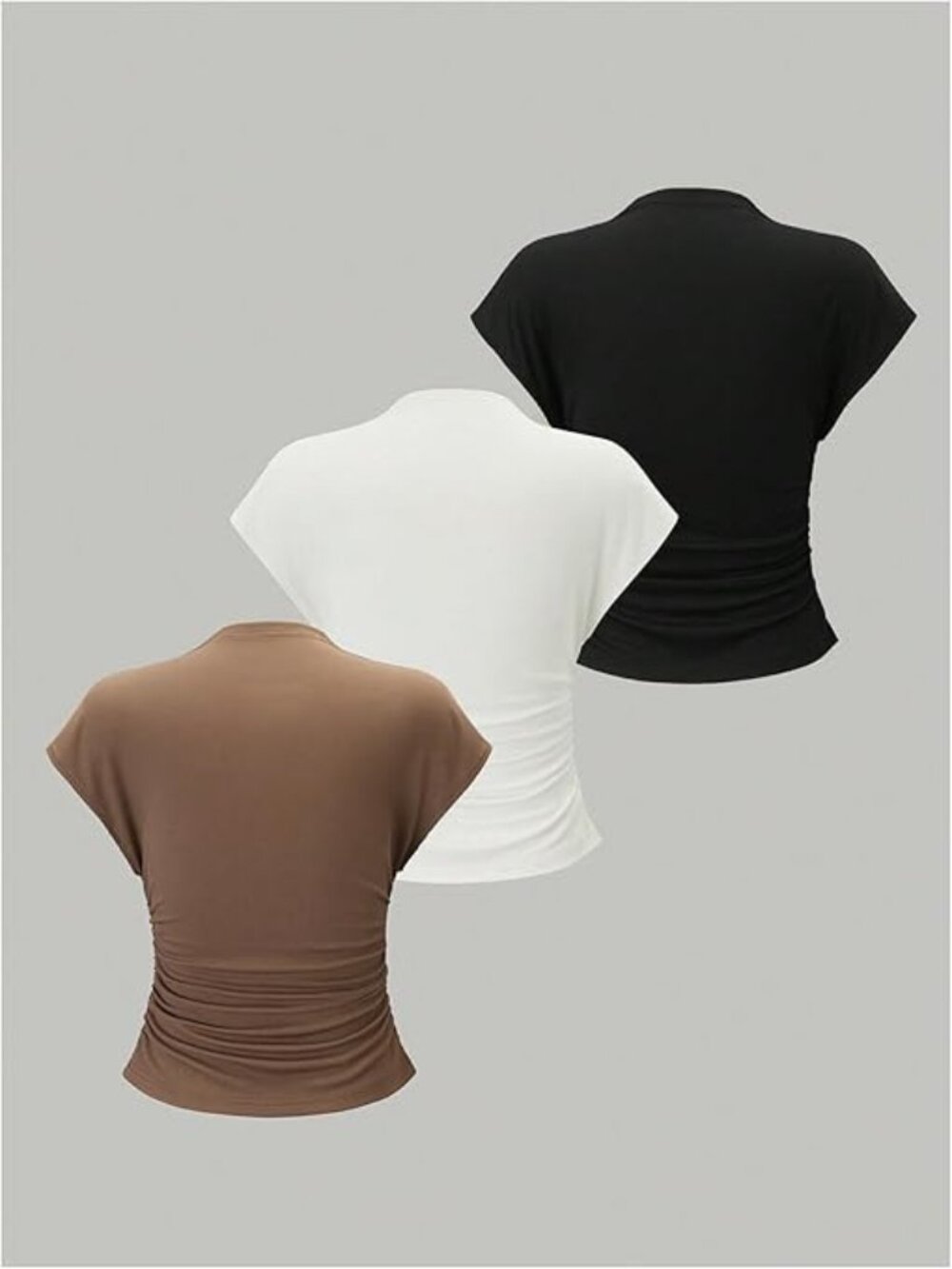 Women's 3 Pack Business Casual Outfits Mock Neck Ribbed Tank Tops Work Shirts